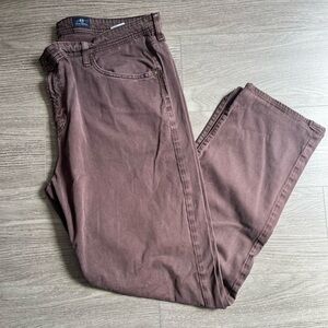 Ag Adriano Goldschmied Brown The Graduate Tailored fit Men’s Slim Pants 42 x 32